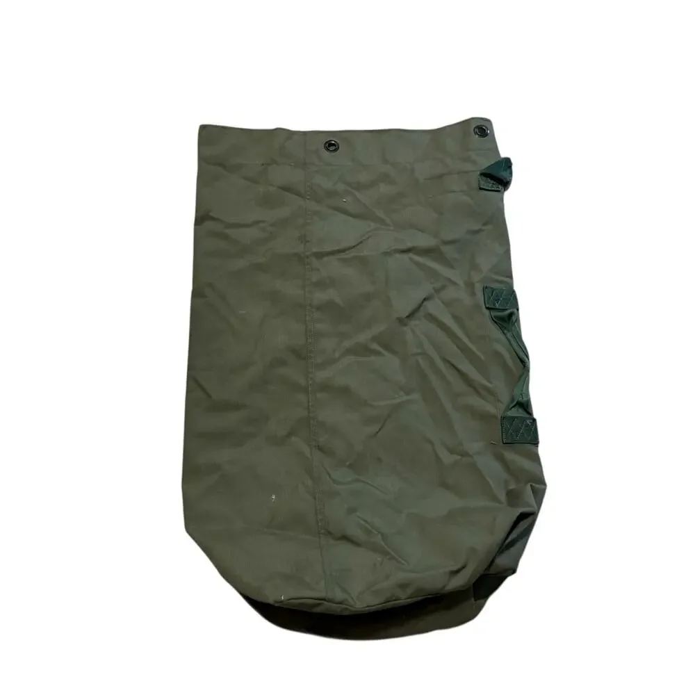 Vintage Military Top Load Duffle Bag Rut Sack Heavy Duty Nylon Canvas Green
